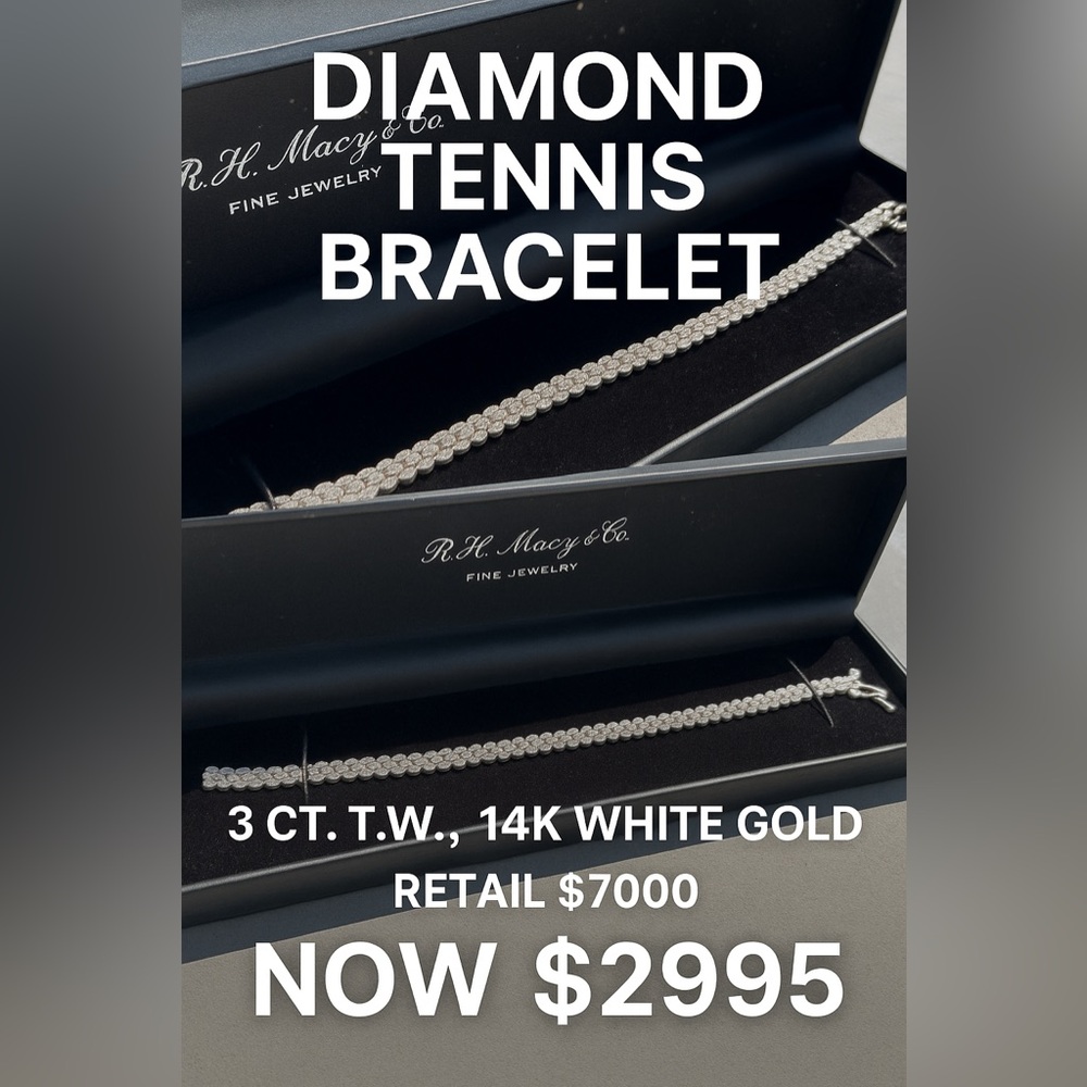 14K White Gold Diamond Tennis Bracelet